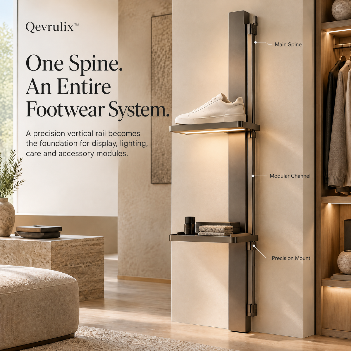 Qevrulix™ Modular Sneaker Display Spine