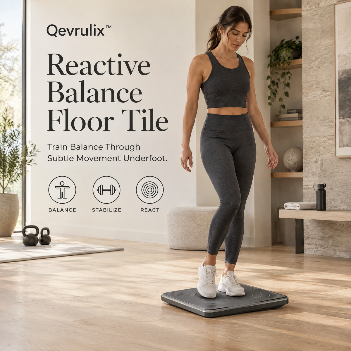 Qevrulix™  Reactive Balance Floor Tile