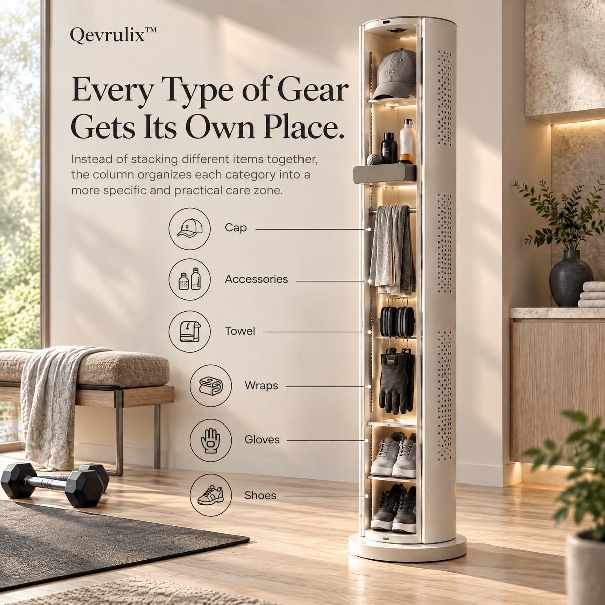 Qevrulix™ Athletic Gear Airing Column