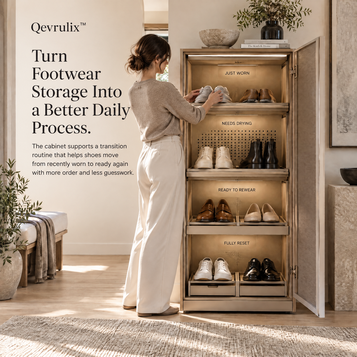 Qevrulix™  Shoe Transition Cabinet