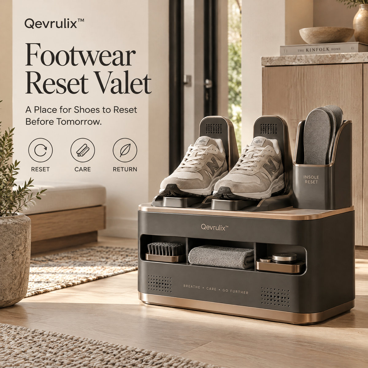 Qevrulix™ Footwear Reset Valet