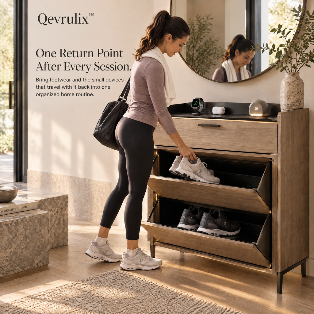 Qevrulix™ Motion-Charging Shoe Cabinet