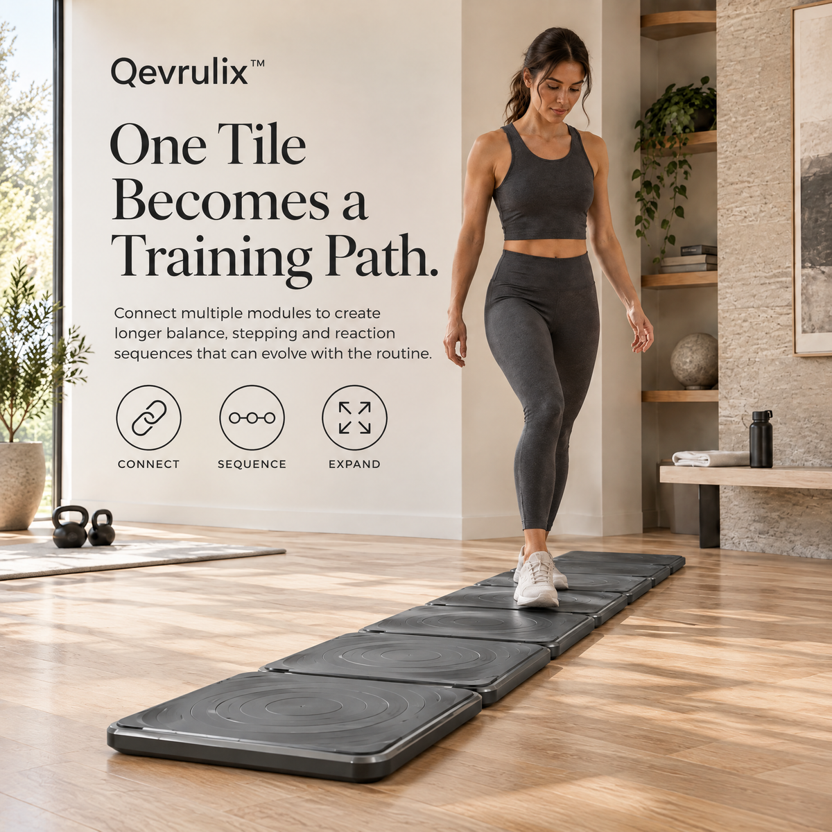 Qevrulix™  Reactive Balance Floor Tile