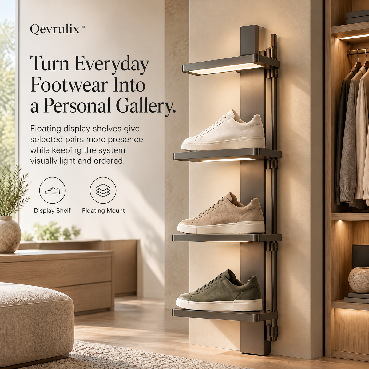 Qevrulix™ Modular Sneaker Display Spine