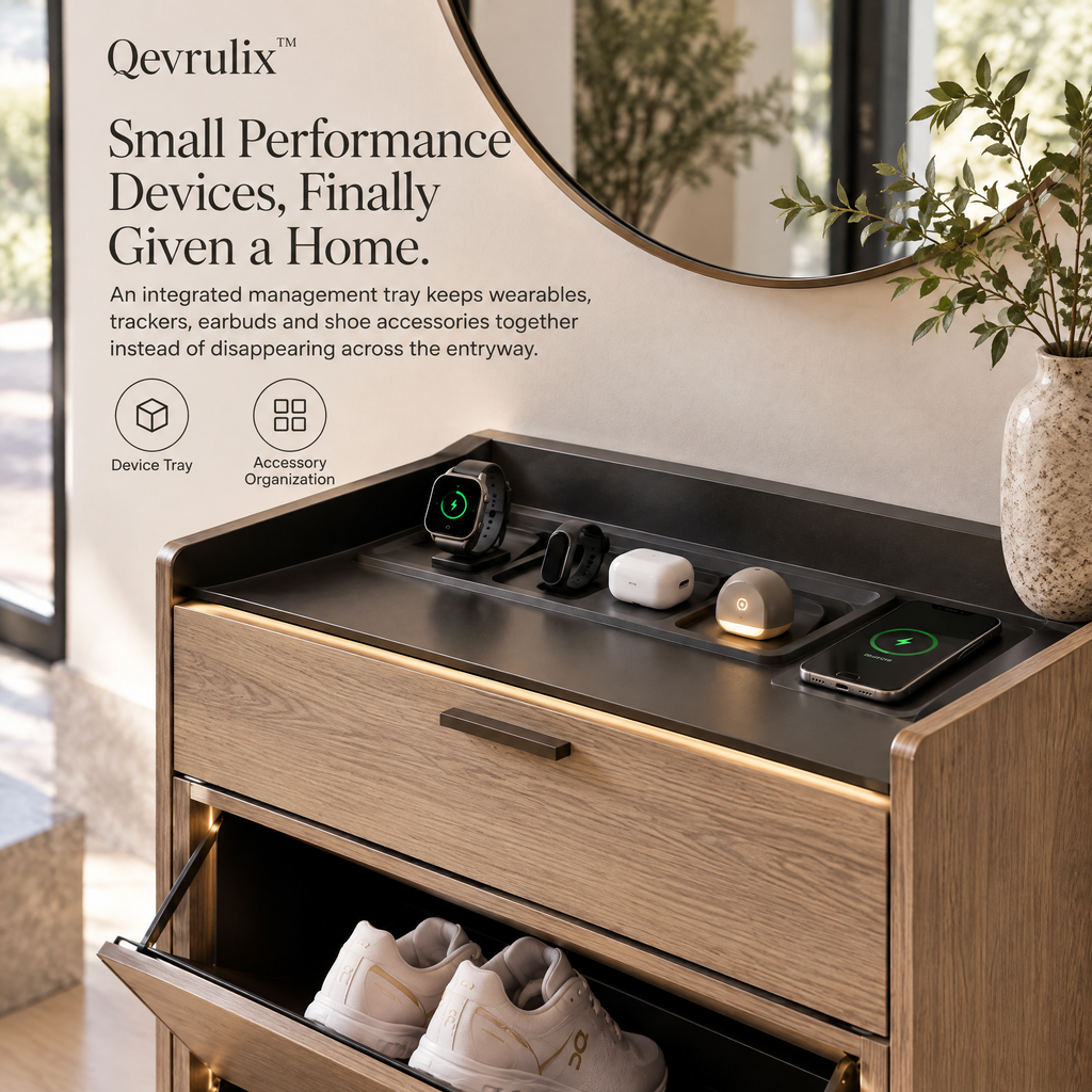 Qevrulix™ Motion-Charging Shoe Cabinet